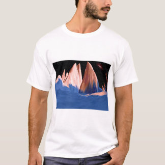Unusual Colored Distant Moon With Jagged Peaks Tシャツ