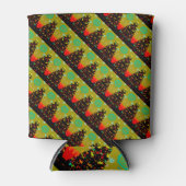 Unusual Fun Trendy Christmas Tree Folk Art 缶クーラー (正面)