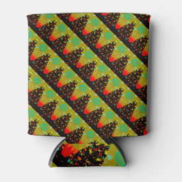 Unusual Fun Trendy Christmas Tree Folk Art 缶クーラー