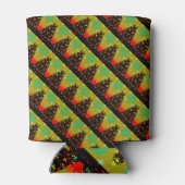 Unusual Fun Trendy Christmas Tree Folk Art 缶クーラー (裏面)