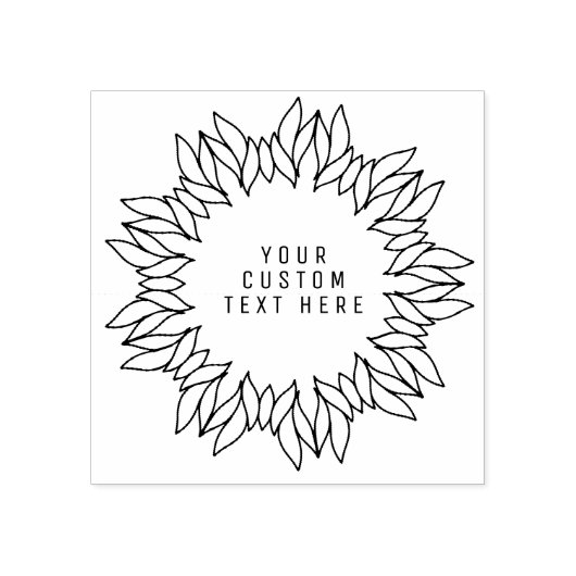 Unusual Leaf Wreath Custom Address Stamp | Botanic ラバースタンプ (インプリント)