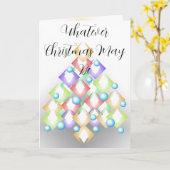 Unusual Minimalist Modern Christmas Tree Greetings カード (黄色い花)