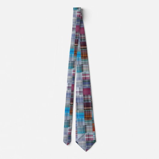 Unusual Quilt Pattern of Plaid Tartan Squares ネクタイ (裏面)
