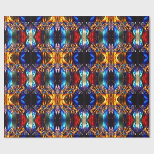 Unusual Vibrant Colorful Patterned Christmas ラッピングペーパー (フラット)