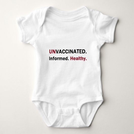 unvaccinated知識のある健康なfront.png ベビーボディスーツ (正面)