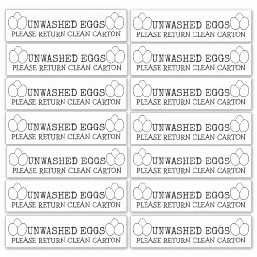Unwashed Washed Egg Carton シール (正面)
