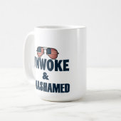 UNWOKE & UNASHAMED コーヒーマグカップ (正面左)