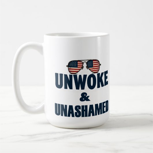 UNWOKE & UNASHAMED コーヒーマグカップ (左)