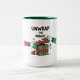 Unwrap the Magic Christmas Gift ツートーンマグカップ