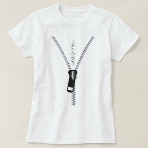 Unzip Meジッパー、おもしろい黒文字カスタマイズ可能 Tシャツ