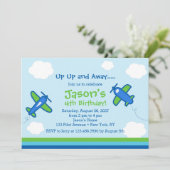 UPと飛行機遠くにの誕生日パーティー 招待状 (スタンド正面)