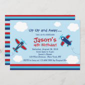 UPと飛行機遠くに誕生日パーティーI 招待状 (正面/裏面)