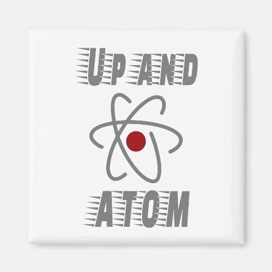 UpとATOM、科学ユーモアおもしろいPun マグネット (正面)