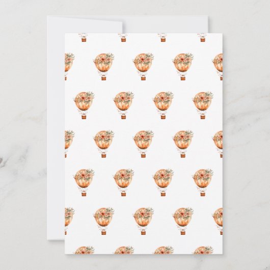 UpとBoho熱遠くに気球ガールベイビーシャワー 招待状 (裏面)