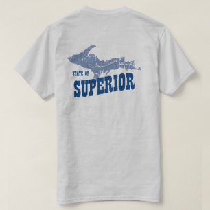 UPミシガン·ユーパー·スーペリアー·メンズ·グレーのTシャツ Tシャツ