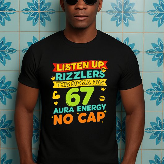 Up聞 Rizzlersこのシグマは67オーラを持つ Tシャツ