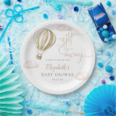 Up And Away  Hot Air Balloon Neutral Baby Shower ペーパープレート (パーティー)