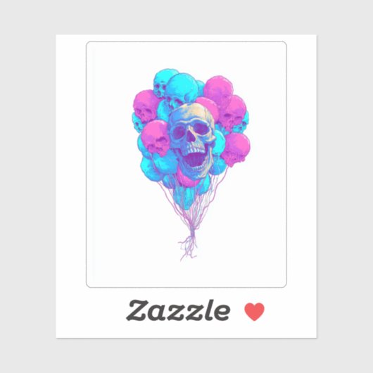 Up and Bone � Funny Floating Skull シール (シート)