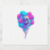 Up and Bone � Funny Floating Skull スパークリングワインラベル (シングルラベル)