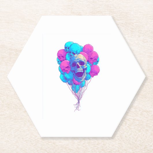 Up and Bone � Funny Floating Skull ペーパーコースター (正面)