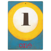 Up Close絵画 of Number Oneプールボール クリップボード (裏面)