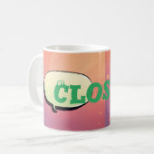 "Up Close Expression: カスタム文字Mug" コーヒーマグカップ (正面左)