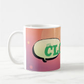 "Up Close Expression: カスタム文字Mug" コーヒーマグカップ (左)