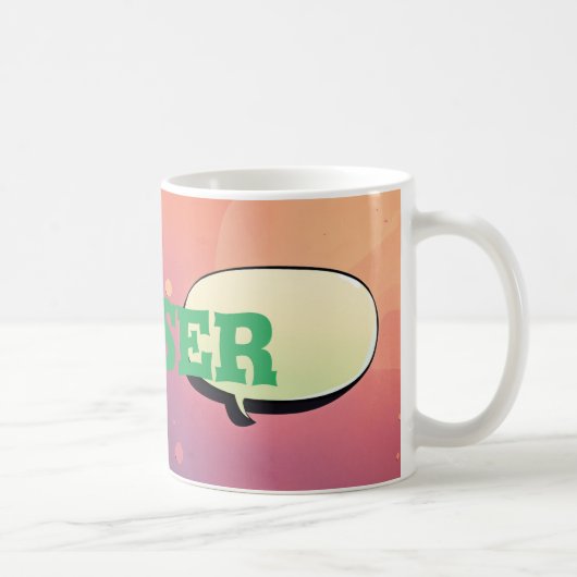 "Up Close Expression: カスタム文字Mug" コーヒーマグカップ (右)