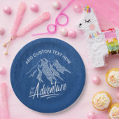 Up For Adventure Mountains White ID358 ペーパープレート (パーティー)