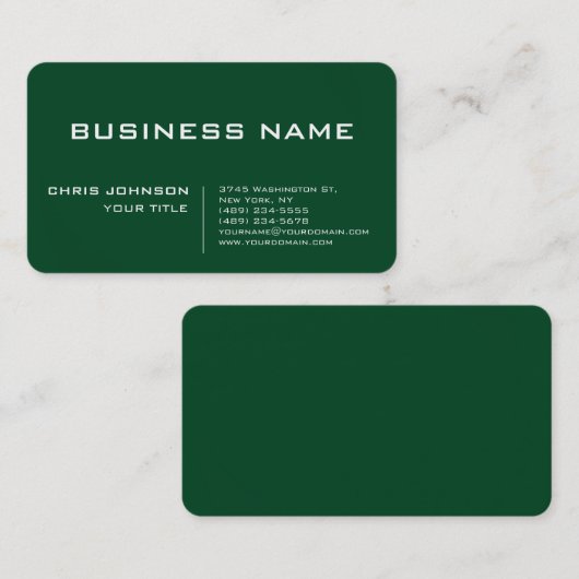 Up Forest Green Modern Professional Contemporary 名刺 (正面/裏面)