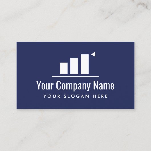 Up going graph company logo business cardテンプレート 名刺 (正面)