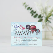 Up & Hot Air Balloon RSVP遠くにカード 招待状 (スタンド正面)