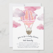 Up in the Air Baby Shour招待状 |ピンク 招待状 (正面)