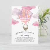 Up in the Air Baby Shour招待状 |ピンク 招待状 (スタンド正面)