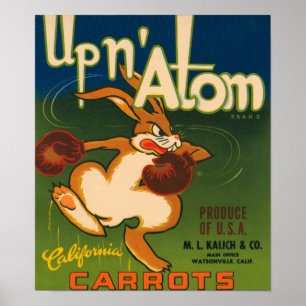 Up N Atom Vintage Crate Label ポスター
