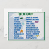 Up North Lake "To Do"リスト – ミシガン州&ウィスコンシン ポストカード (正面/裏面)