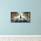 Up side down world Stretched Canvas Print キャンバスプリント (インサイチュ (ウッドフロア))