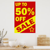 UP TO 50 PERCENT OFF - RETAIL POSTER SIGN ポスター (キッチン)