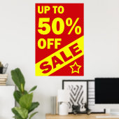 UP TO 50 PERCENT OFF - RETAIL POSTER SIGN ポスター (ホームオフィス)
