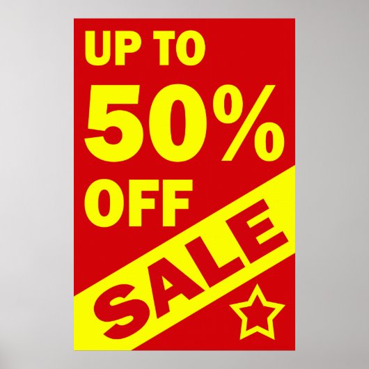 UP TO 50 PERCENT OFF - RETAIL POSTER SIGN ポスター (正面)