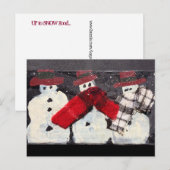 「UP TO SNOW GOOD」フォークアート雪だるまはがき ポストカード (正面/裏面)