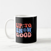 Up To Snow Good Fun Winter Design コーヒーマグカップ (左)