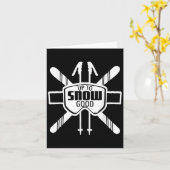 Up To Snow Good Ski Goggles Cool Ski Christmas Gif カード (黄色い花)