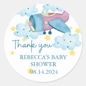 Up UpとPurple遠くに Airplaneありがとう ラウンドシール (正面)