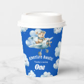 Up, Up, and:テディ遠くにの最初の誕生日が飛び散る 紙コップ (正面)