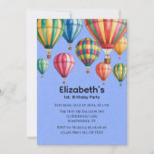 Up Up & Away 1st. Birthday Party 招待状 (正面)