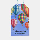 Up Up & Away 1st. Birthday Party Thank You ギフトタグ (正面)