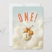 Up、Up、Bearをテーマ遠くににした最初の誕生日 招待状 (正面)