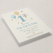 Up Up One ビンテージ風バルーン 夢想 初めての誕生日 招待状