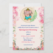 Upanayanamまたはヒンズー教の聖糸ジャヌーフローラ 招待状 (正面)